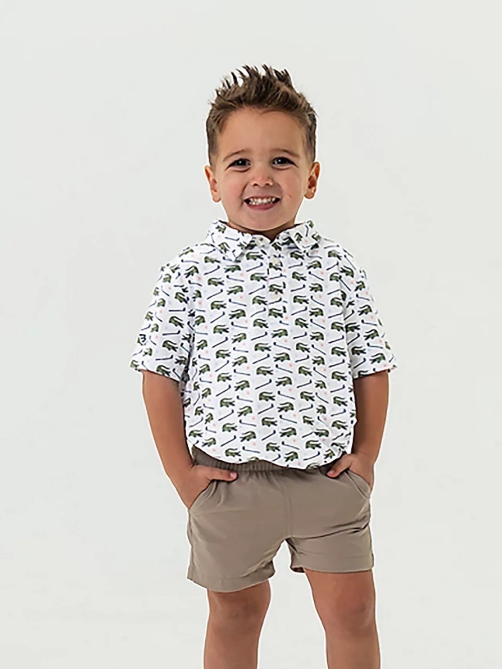 BURLEBO Toddler Boys' Performance Polo Shirt in Tap It In